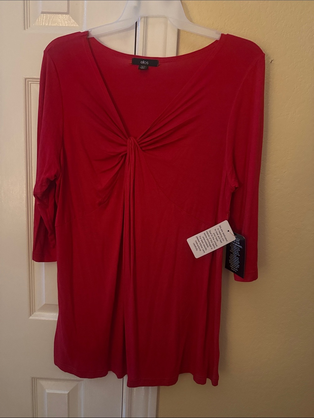 ellos Bright Red Twist-Front Tunic Top